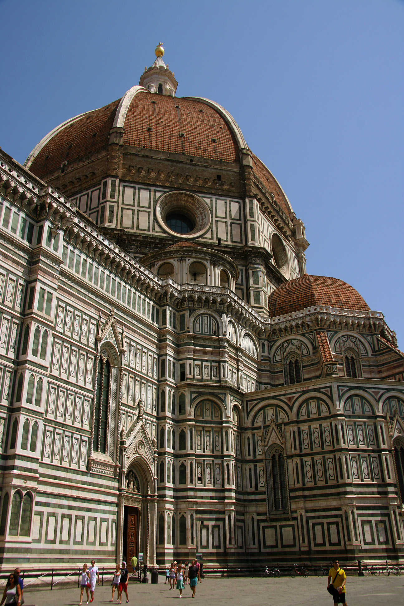 Part of the Duomo or Santa Maria del Fiore, with the dome by Brunelleschi.