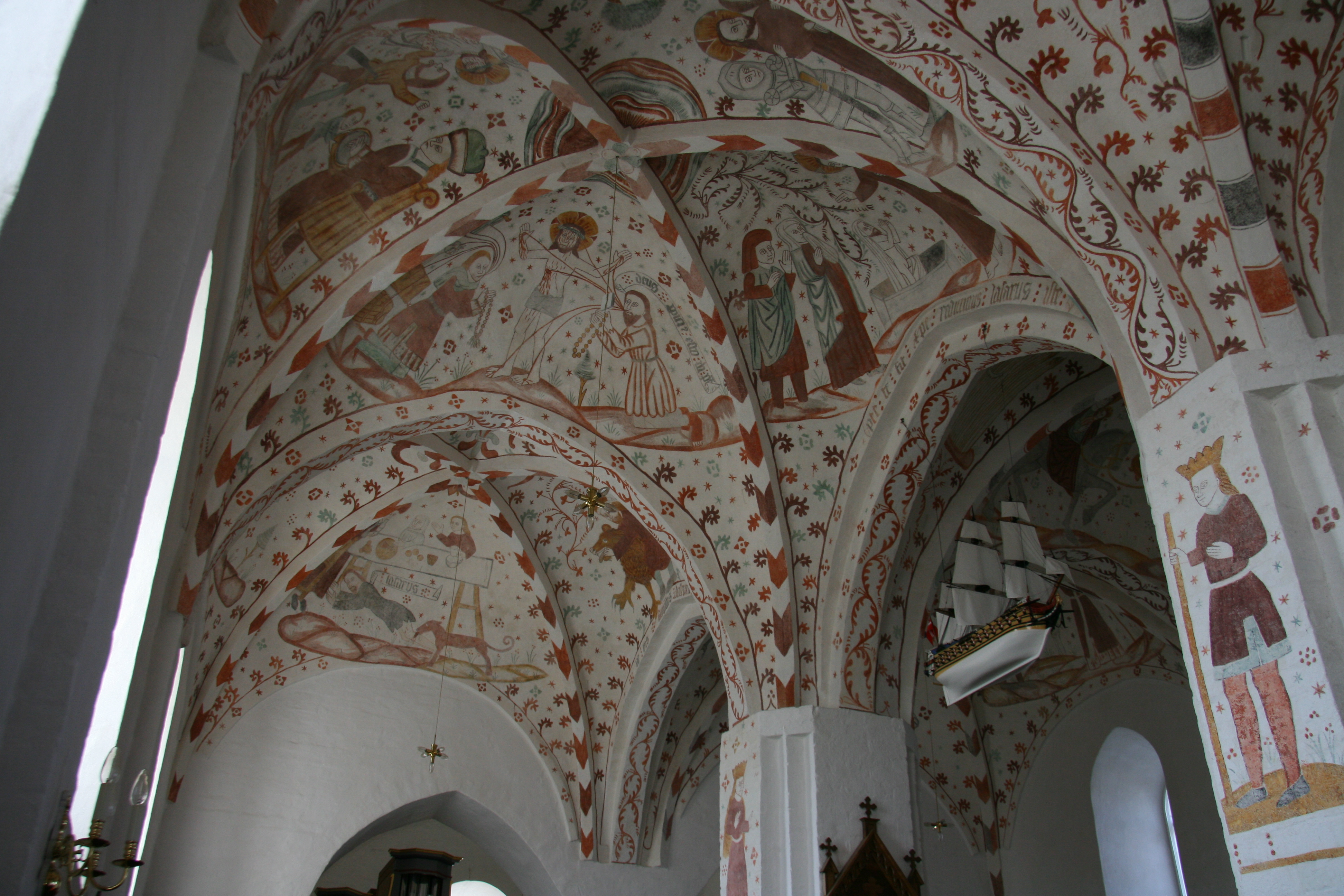 Frescoes in Fanefjord church on Møn (Denmark)