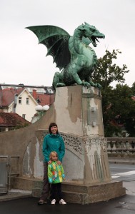 Mother, child and dragon.