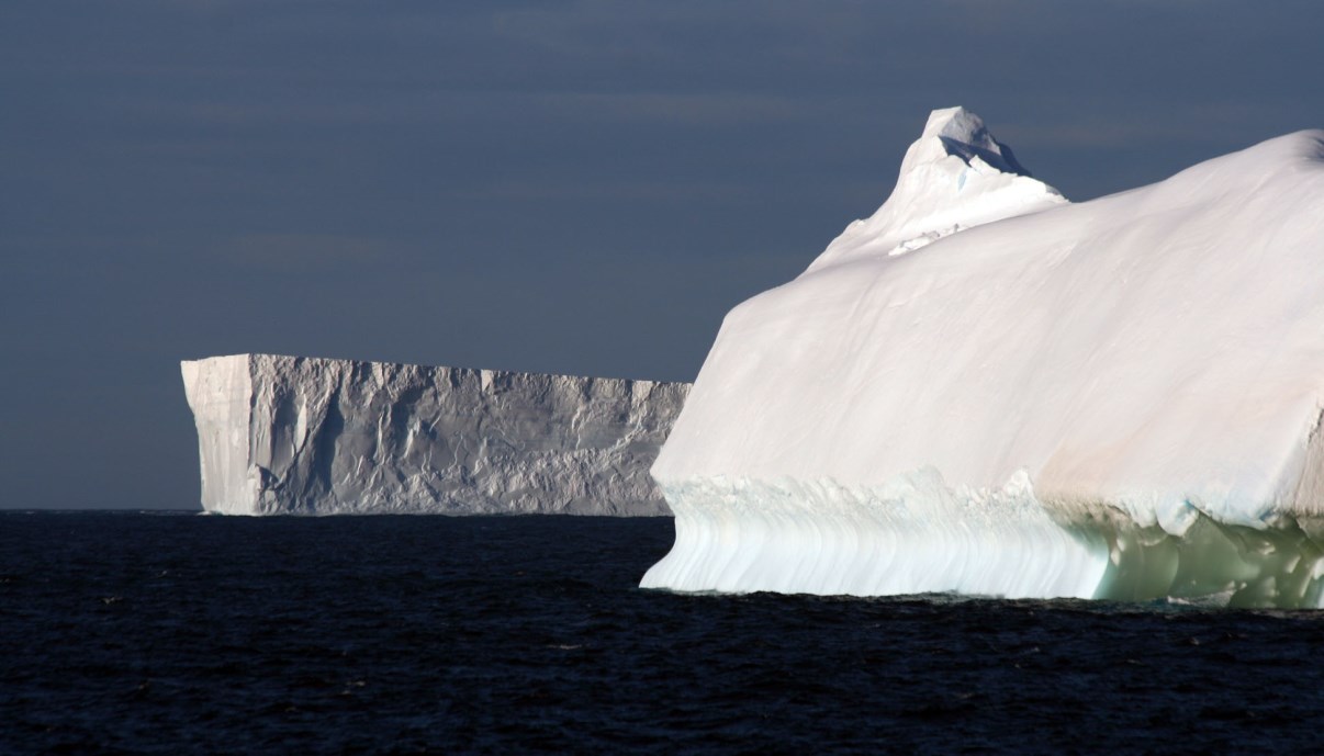 Sea ice near the Antarctic sound.