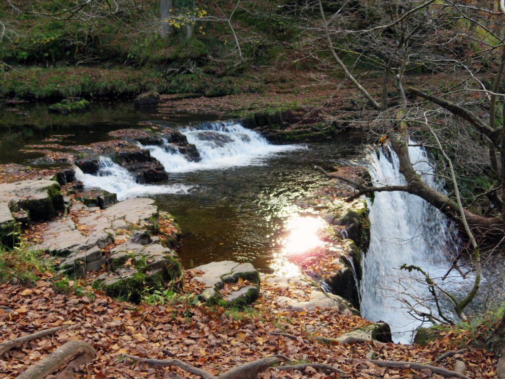 Sgwd Ddwli Uchaf as seen from above.