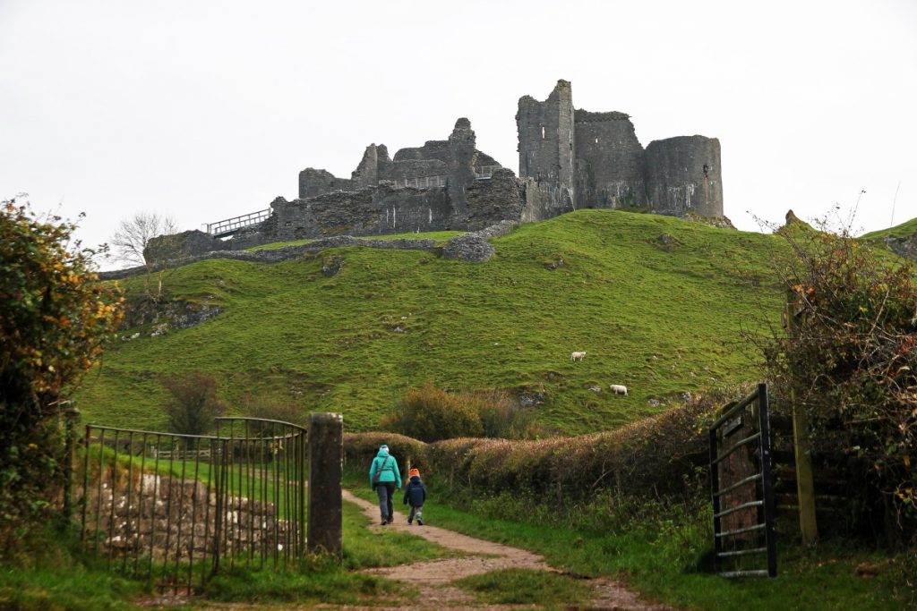 Starting our walk around Carreg Cennen.