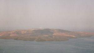 Nea Kameni, as seen from Fira.